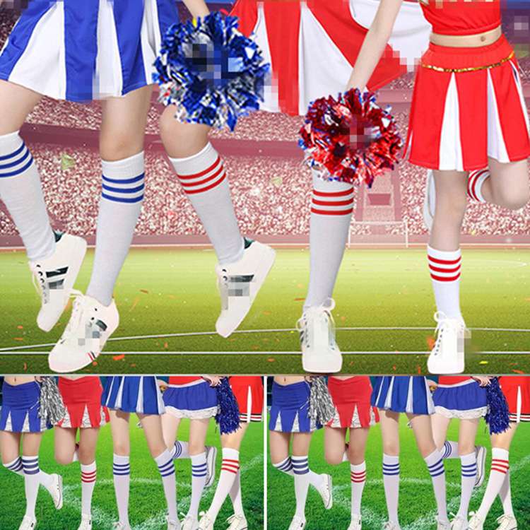 Calcetines de fútbol para adultos para niños delgados calcetines de media pantorrilla rendimiento de baile porristas calcetines deportivos para estudiantes
