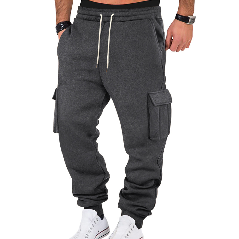 Transfronterizo otoño-invierno pesado americano pantalones de trabajo hombres transfronterizos de lana de bolsillo de bolsillo de bolsas deportivas casuales piernas pantalones de pila