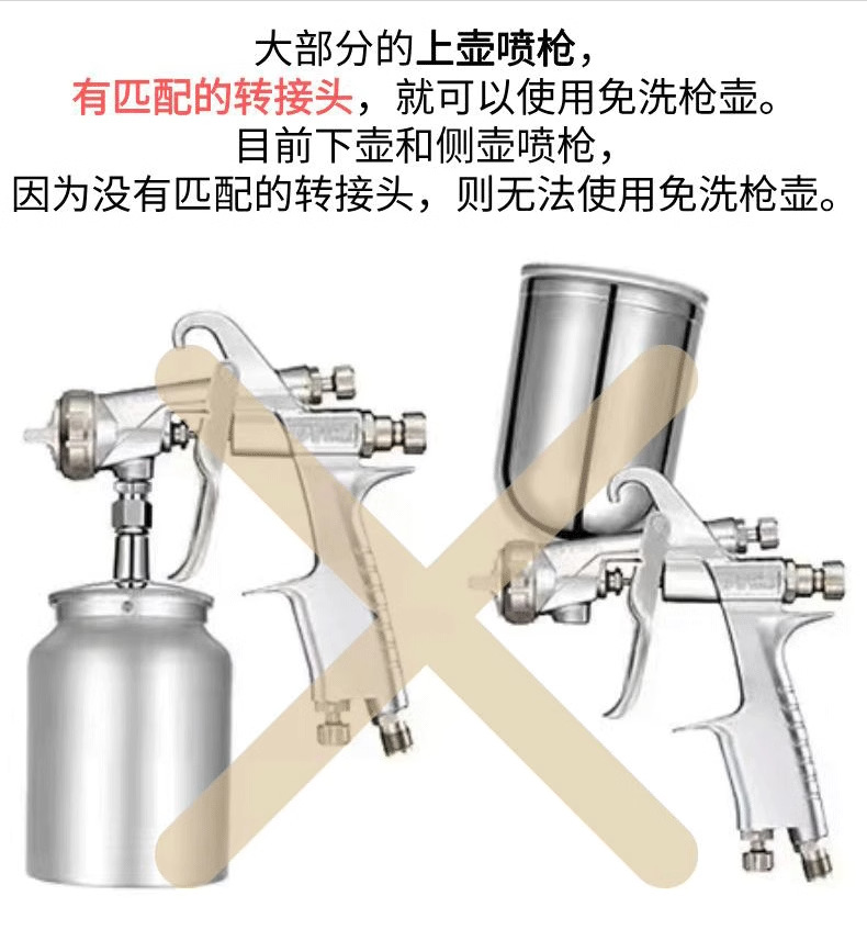 Spray Gun No-Wash Pot Spray Paint Gun Upper Pot Conversion Joint with Scale Paint Mixing Cup Disposable Plastic Paint Spray Pot