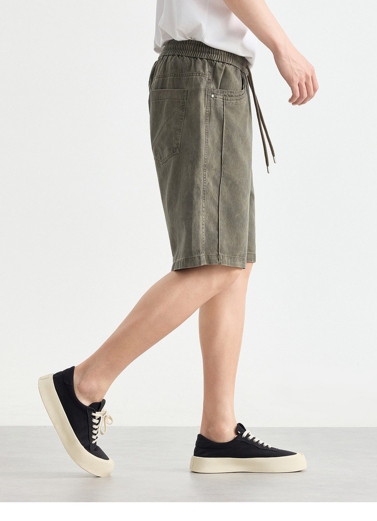 Quần short nam phong cách đường phố, vải kaki, kiểu dáng thoải mái — đen chi tiết 21