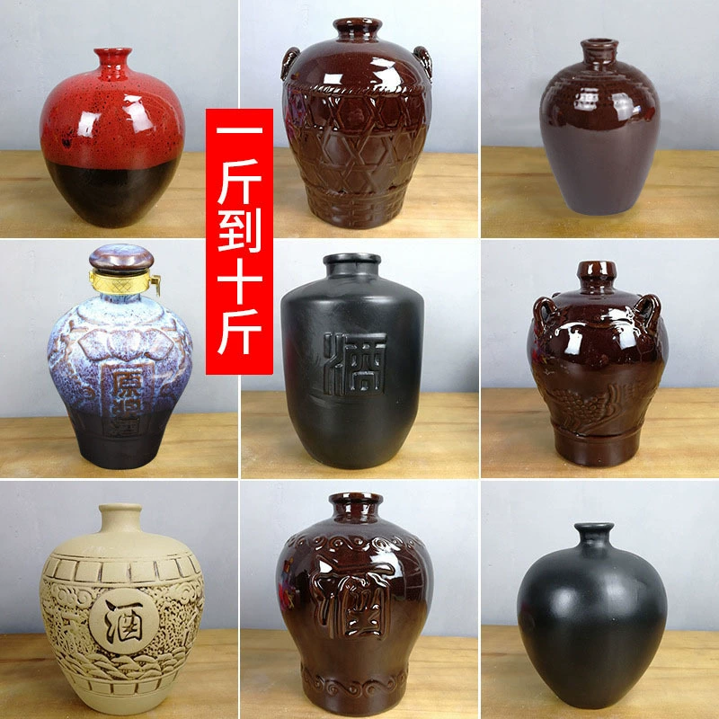 Оптовые керамические бутылки для вина, 5 фунтов за фунт, 5kg банок для ликера, пустые бутылки, старинные керамические винные наборы, небольшие винные горшки для подвала.