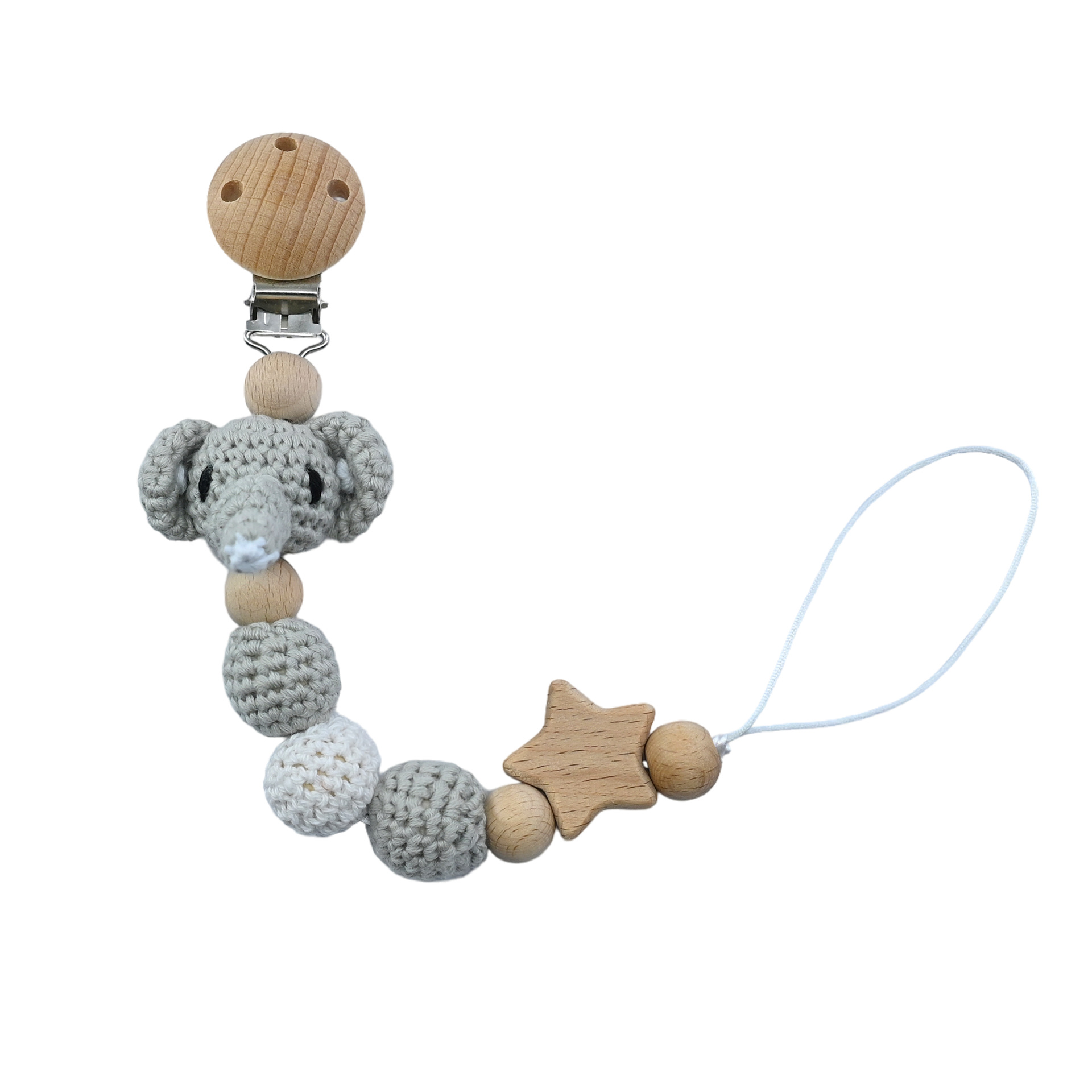 Cadena anti-caída de ganchillo Cadena de mordedor para bebés Palo molar para bebés Juguete Cuerda anti-pérdida Pegamento para morderse Cadena de chupete para bebés