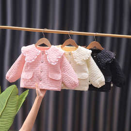 女童冬装外套2023新款秋冬季夹棉衣服1-3岁5女宝宝儿童时髦外穿潮