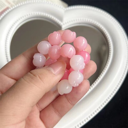 Red Book Style Gradient Color Cat Paw Bracelet for Students to Hold and Play, Finger Ring Soft Couple Bracelet Wholesale