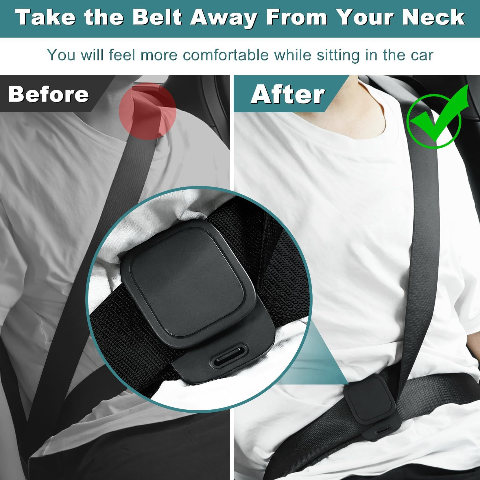 Cross-Border Car Seat Belt Adjuster, Car Accessories, Shoulder and Neck Protection Locking Buckle, Universal for All Small Car Models