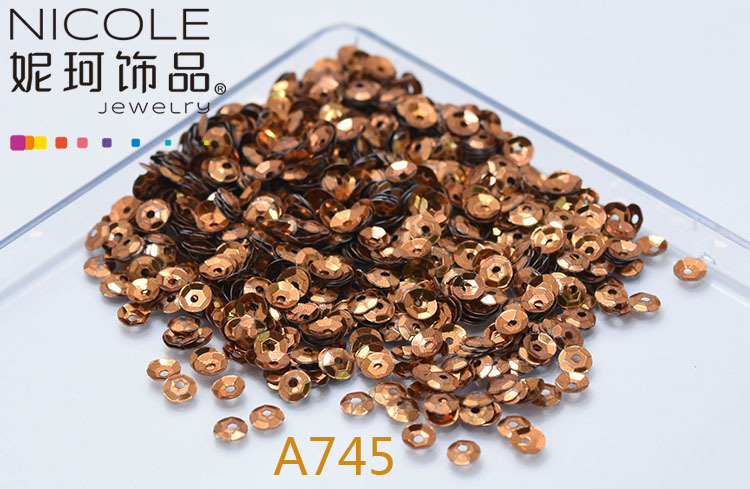 Austria importó lentejuelas 4mm cóncavo bordado francés Glitter Ropa Accesorios 10g Pack