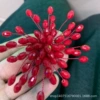 10 Fireworks Red Crystal Brooch - Red Thread