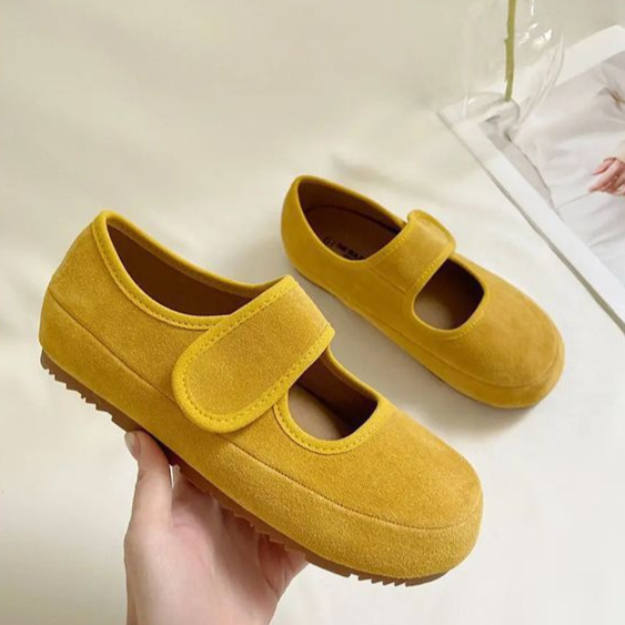 新款厚底魔术贴玛丽珍单鞋女2025春夏新款森系浅口百搭丑萌勃肯鞋