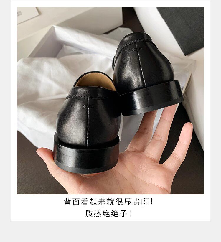 Giày lười nữ da lộn cổ điển mũi tròn đế bằng gót 3–5 cm — Màu nâu kaki, màu đen chi tiết 6