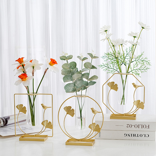 Creative home decorations living room desktop flower arrangement ornaments ins dining table fake flowers simulated flowers vase high-end