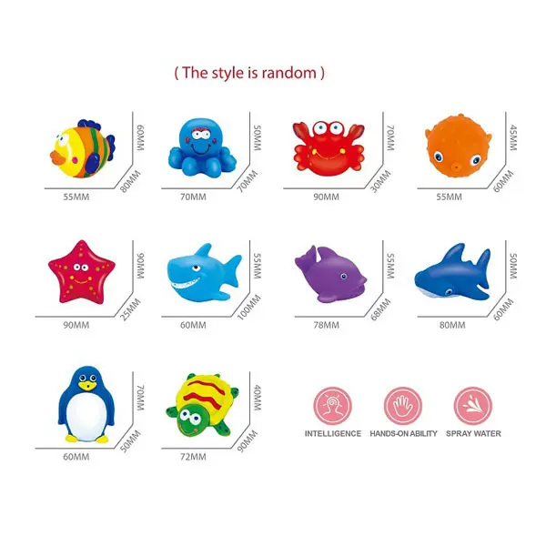 新款软胶玩具农场海洋动物喷水搪胶婴幼儿童洗澡浴室戏水玩具批发