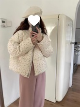 2024冬季新款碎花羽绒棉服女外套宽松韩版可爱学院风棉袄爆款棉衣
