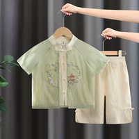 Hanfu для мальчиков, новый стиль 2025 года, детский летний костюм Тан в древнем стиле в китайском стиле, наряд для первого дня рождения для мальчиков, детский день.