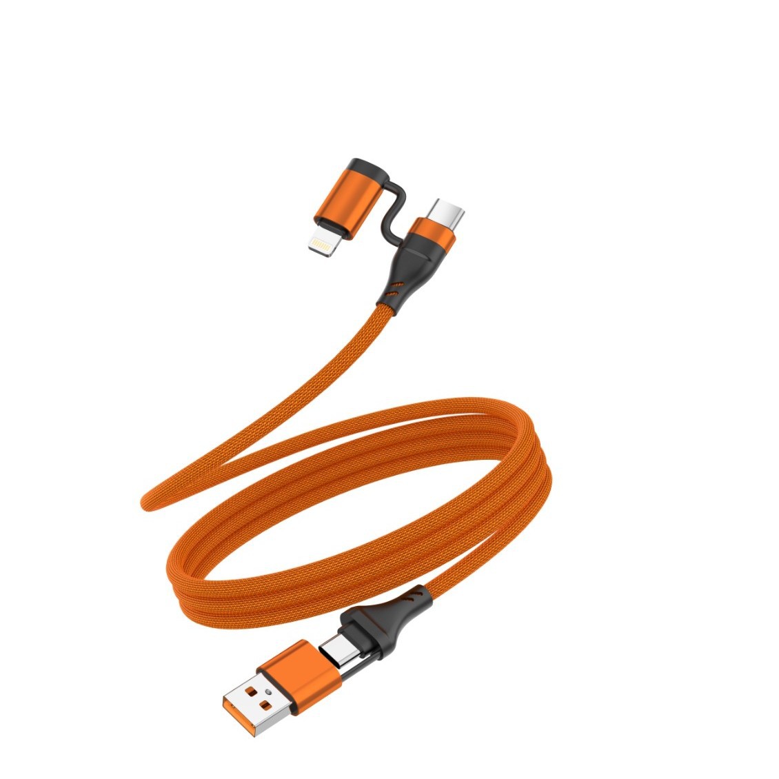 240W 나일론 마그네틱 4in1 고속충전 케이블 USB C타입 아이폰 화웨이 호환 1m