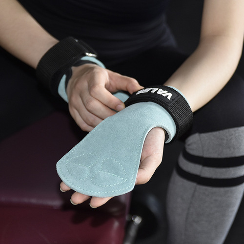 Power-assisted deadlift men's and women's sports wrist guards and grip belts VALEO pull-ups cowhide fitness palm guards wholesale