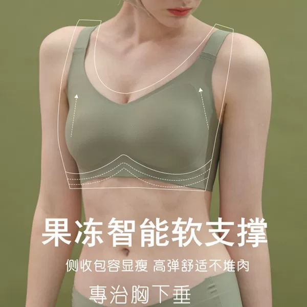 Cross-Border Foreign Trade Plus-Size Jelly Bra for Women, Thin Anti-Sagging Adjustable Bra for Large Busts, Seamless and Wireless Bra