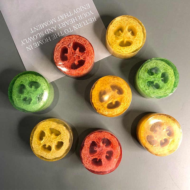 絲瓜絡潤膚手工皂滋潤身體搓背潔臉去角質環保香皂跨境外貿出口皂