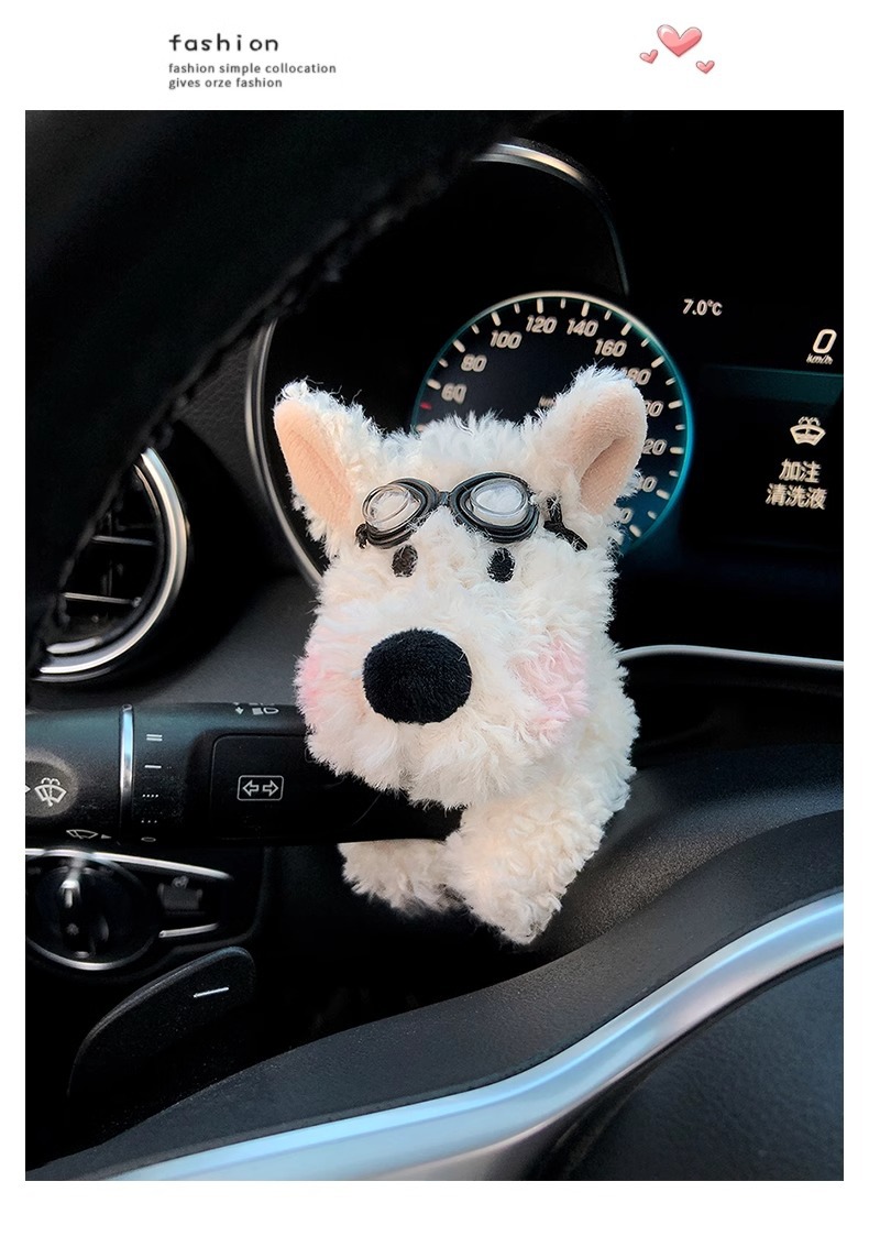 2025 New West Highland Puppy Car Temporary Parking Moving Car Mobile Phone Number Plate Car Decoration Ornaments