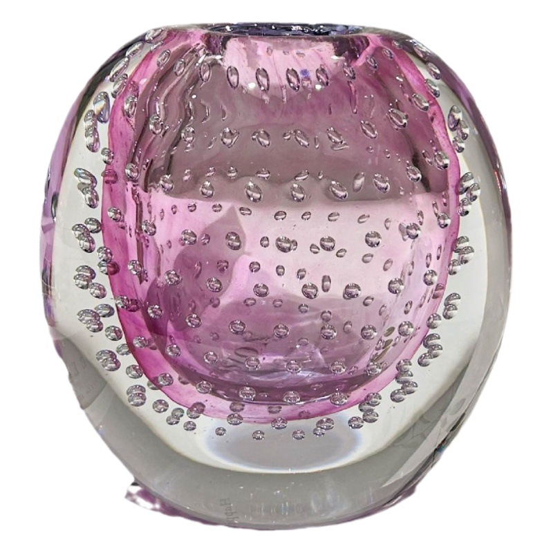 軽奢なピンク色のガラス花瓶、リビングのフラワーアレンジメント、ダイニングテーブル、玄関、重厚な装飾、水耕栽培の花器、ホリデーギフト