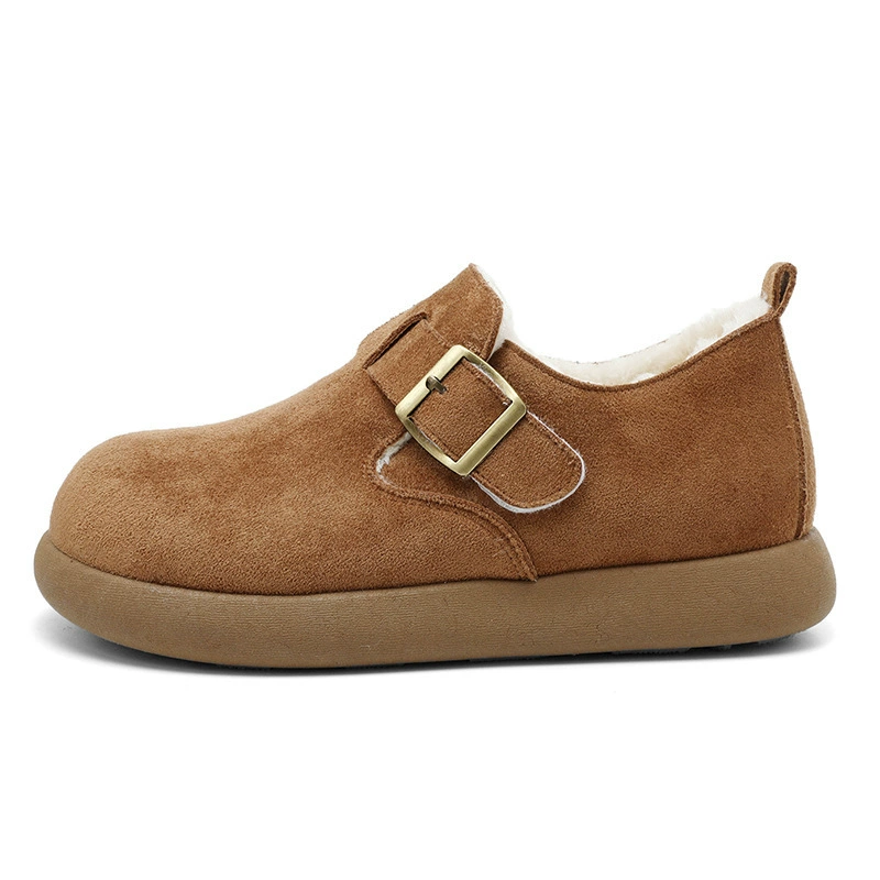 Плюшевые ботинки Birkenstock женские 2025 год, все включено, ботинки из бархата, маленькая картофельная форма, зимние мокасины на slip-on, ленивые шапки, хлопковые обувь