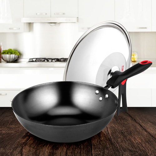 Factory Direct Sale Cast Iron Skillet Household Non-Coated Stir-Frying Pan Traditional Old Style Iron Pan Electric and Gas Stove Compatible