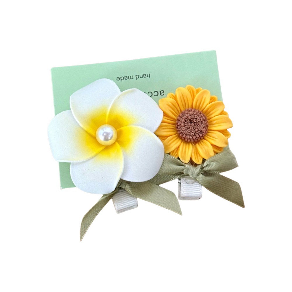 Hermoso girasol huevo de flores clip para el cabello interesante pequeño fresco dulce chica lateral clip de boca de pato clip para el cabello de niños