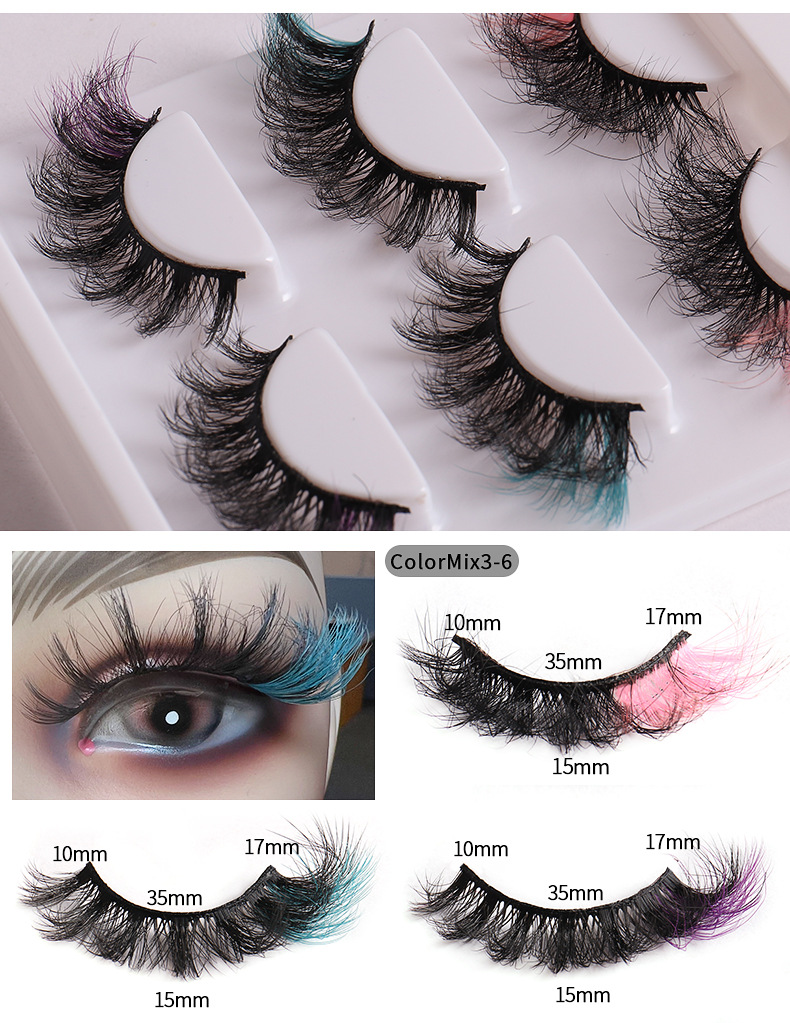 Fashion Color Fried Mink Hair Planting Grafting Eyelashes Thick Curl Eyelash display picture 2