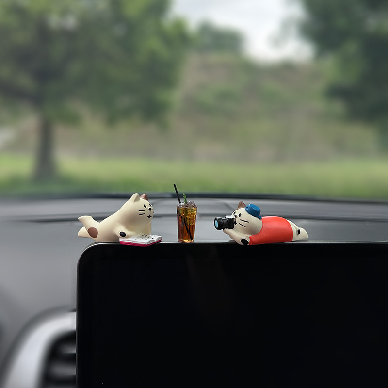 Serie "Ice Coffee" de accesorios para automóviles, consola central de automóviles 2024, nuevo automóvil de la diosa de las celebridades de Internet