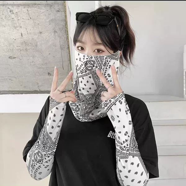 Summer Neck Ultraviolet Mask Fashionable Thin Men's Veil Ear Face Protection Mask Face Towel Hanging Face Protection Women's Full Riding Sun Protection