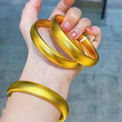 金店同款泥鳅背轮胎手镯女高级感闭口素圈古法镯子沙金饰品不掉色