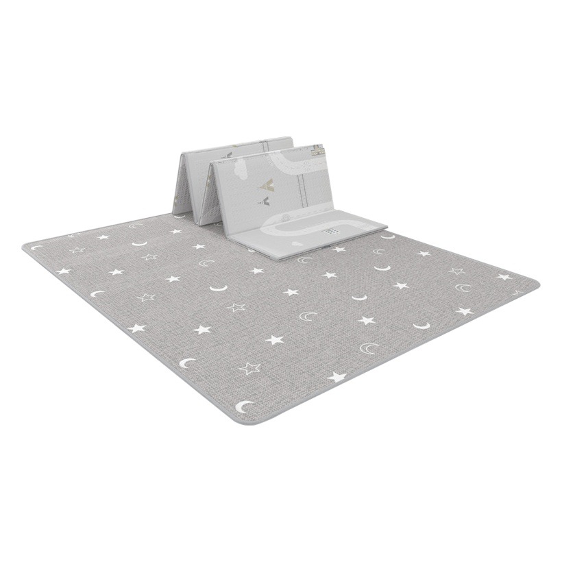 Beiyi Pu Coated Bee Oxygen Cotton Foldable Crawling Mat for Babies, Thickened Home-Use Formaldehyde-Free Floor Mat, Baby Crawling Mat