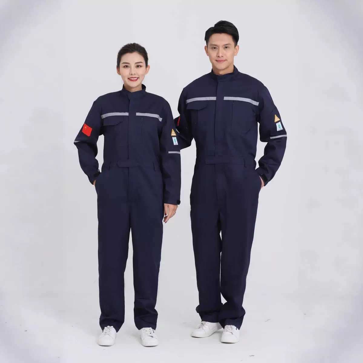 防酸碱防静电网格工装连体服海运船员电焊焊工服机修工作服劳保服