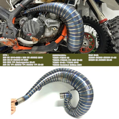 Suitable for Ktm Husqvarna: Motorcycle exhaust pipe - titanium-alloy-blue-elbowed-elbow-20-23-years
