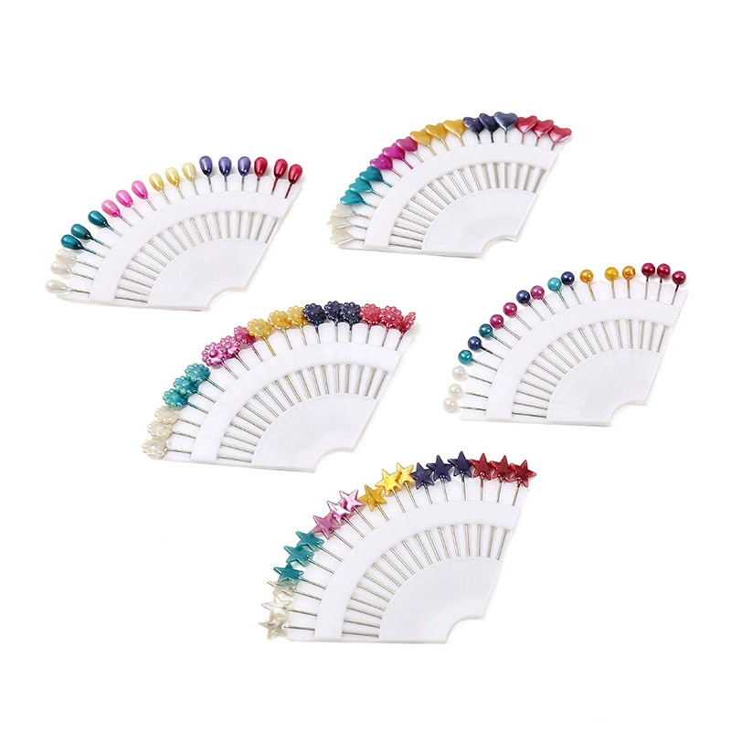 Цветные веерообразные булавки для позиционирования головы DIY вышивка крестом одежда фиксированная булавка букет цветов декоративные перламутровые иглы