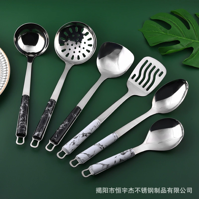 Marble shovel stainless steel, kitchenware, set, increased thickness