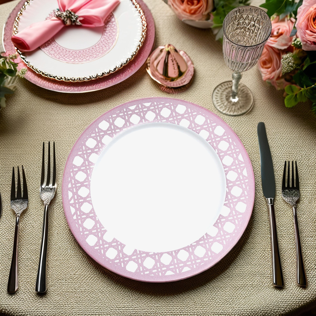 Fábrica de venta caliente de alta calidad placas de carga multicolor comercio exterior restaurante occidental patrón de fiesta bandeja cojín