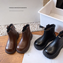 英伦风秋冬季童鞋3-6-12岁儿童马丁靴女童加绒靴子男童短靴单靴