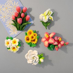 花冷蔵庫マグネットパーソナライズされたクリエイティブ椿縁起の良い祝福磁気玄関ドア立体装飾マグネットマグネット