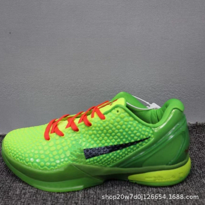 Баскетбольные кроссовки Kobe 6 зеленые, практичные кроссовки CAMPUS, ZOOM KOBE 6, противоскользящие и износостойкие, мужские и женские спортивные обуви