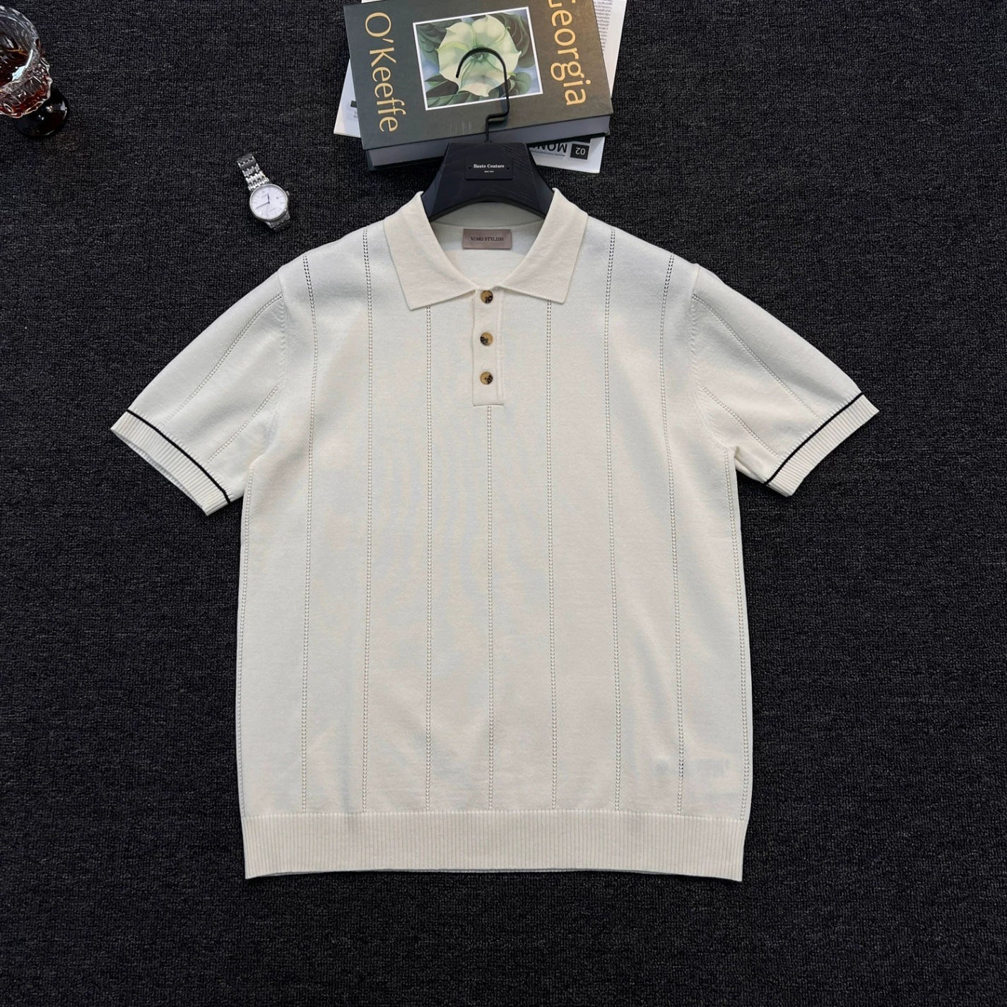 Camisas de polo de manga corta, camisetas de punto, camisetas comerciales anti rayas, hielo, fábrica de verano transfronteriza al por mayor