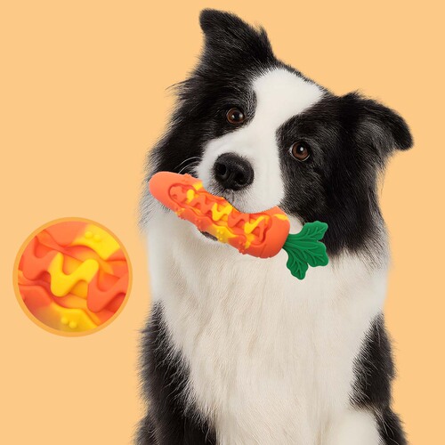Cross-border pet toys, bite-resistant carrots, silicone teeth grinding sounds, dog toys that are chewable and make noises, dog supplies