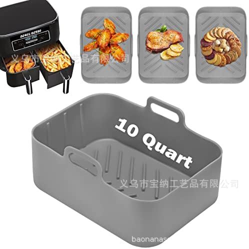 Hogar transfronterizo accesorios de freidora de aire incrustado olla de silicona extra grande olla doble olla de silicona freidora profunda Accesorios