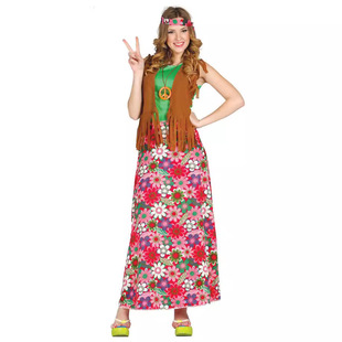 Hippies 2023 Cross-Border Amazon Aliexpress Retro 60S Hippies Performance Clothing Skirt Performance Clothing