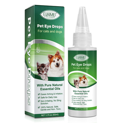 ELAIMEI pet eye drops to remove tear stains and relieve eye itching. Dog and cat conjunctivitis eye drops