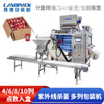 高速番茄酱多列包装机 点数装箱 四边封面霜精华乳液体自动包装线