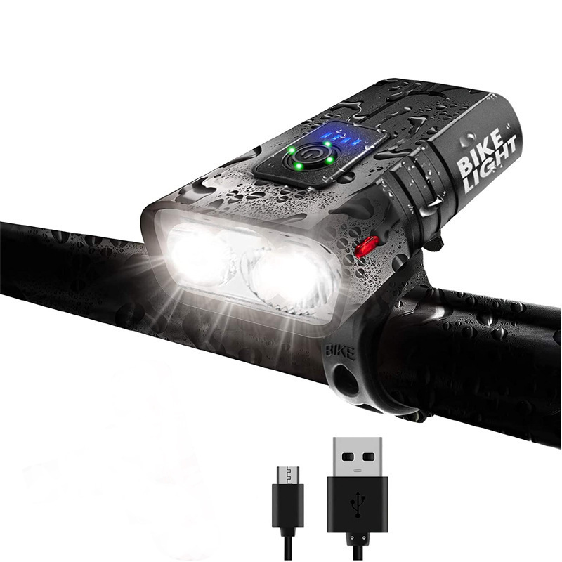 Bicycle Light Aluminum Alloy Headlight Strong Light Cycling Flashlight Equipment Night Riding Road Mountain Bike Accessories Set Tail Light