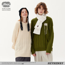 HeyHenry 牛油果绿套头毛衣ins风秋冬新款针织套头线衫男女生百搭