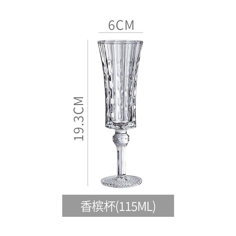 Nicho Zhongins tazas de champán en relieve francesas vintage tazas de alto pie de alto valor casero tazas de vino de mujer tazas de vidrio