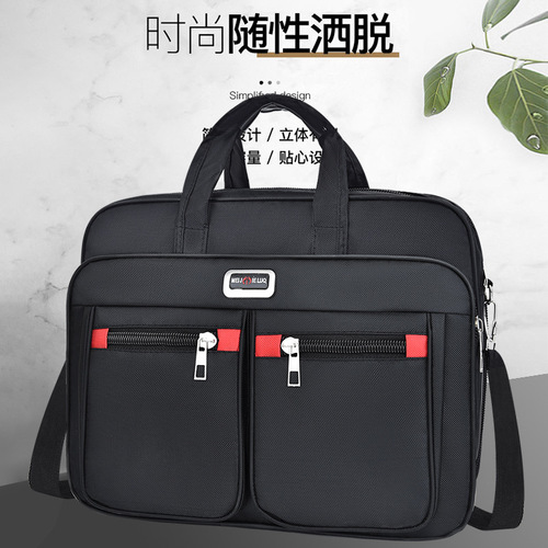 Factory direct sales men's large-capacity briefcase, business trip notebook bag, portable travel bag, wear-resistant business bag