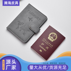 レザーパスポートバッグ、IDカードバッグ、RFID盗難防止ブラシ、多機能パスポートホルダー、旅行チケットホルダー、パスポートカバー